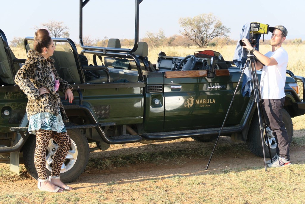 Suzelle DIY filming on safari with Mabula Game Lodge © Mabula Game Lodge