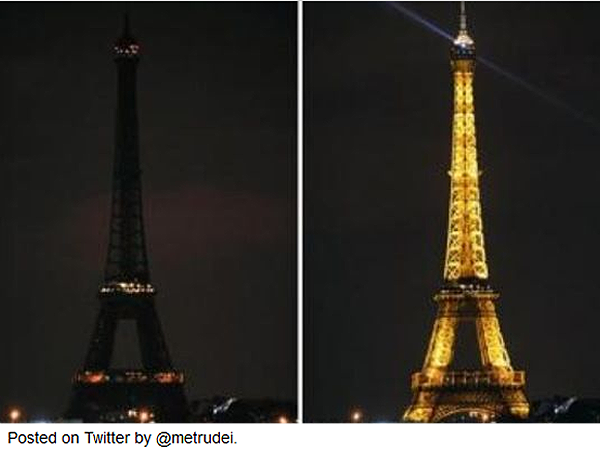Paris during Earth Hour 