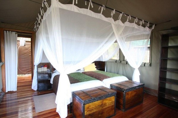 The rooms at Sango Safari Camp, all have mosquito nets