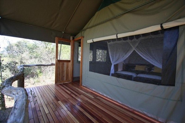One of the guest tents at Sango Safari Camp