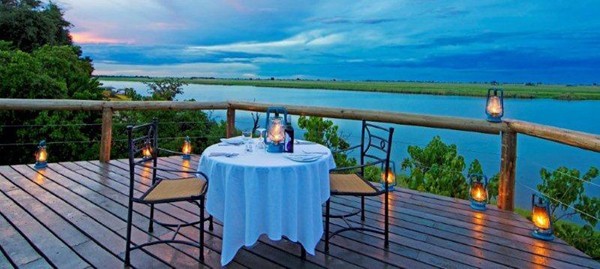 A romantic dinner for two at Chobe Game Lodge