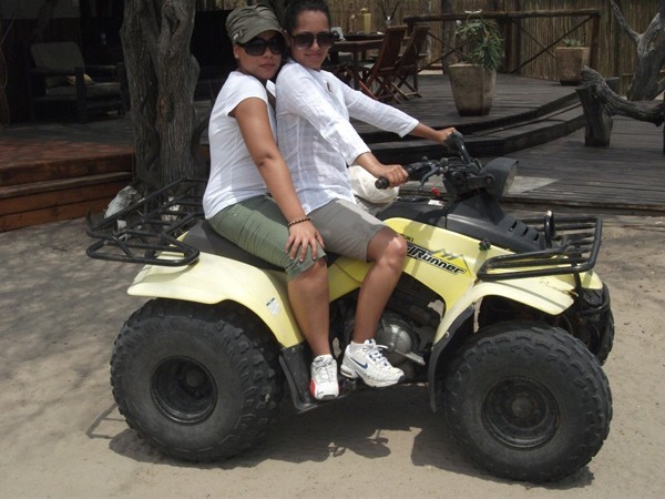 Guests are able to enjoy a quad bike safari at Haina Kalahari Lodge