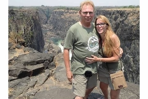John & Karen at Victoria Falls