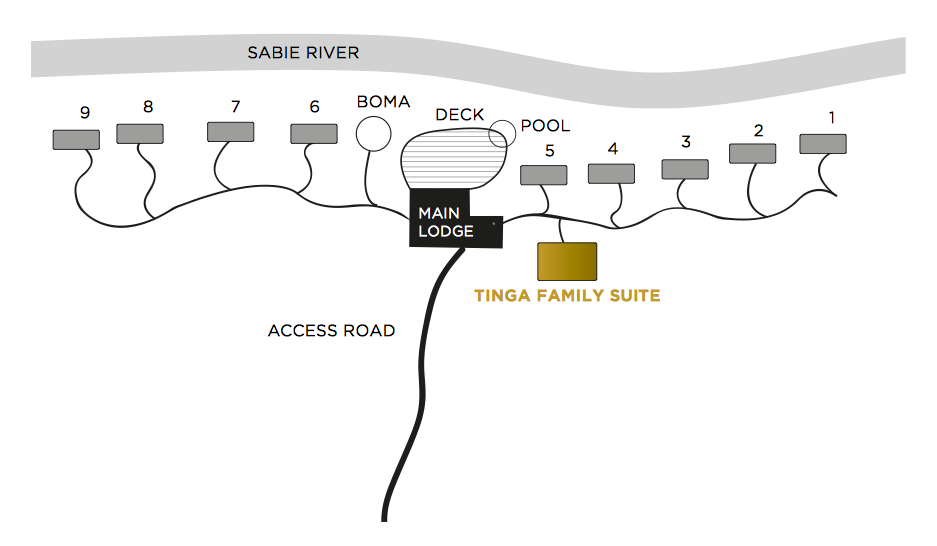 Lion Sands Tinga Lodge layout