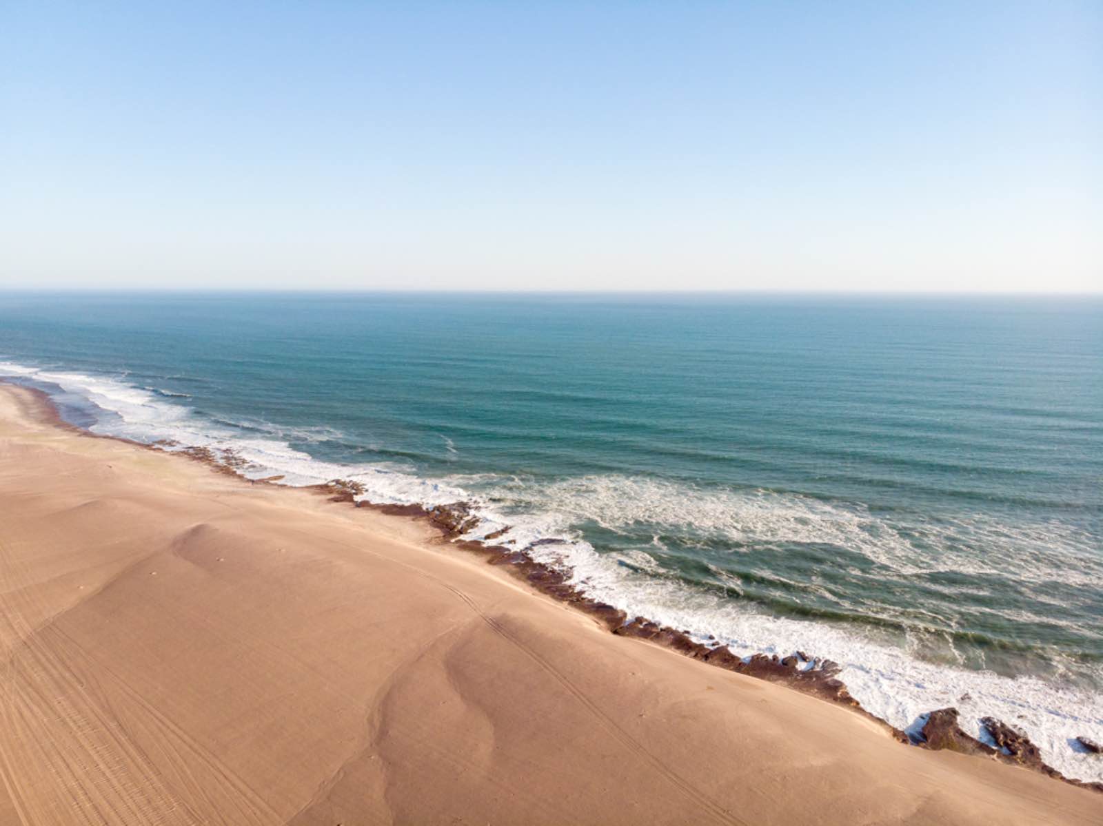 Skeleton Coast seen from above at Shipwreck Lodge