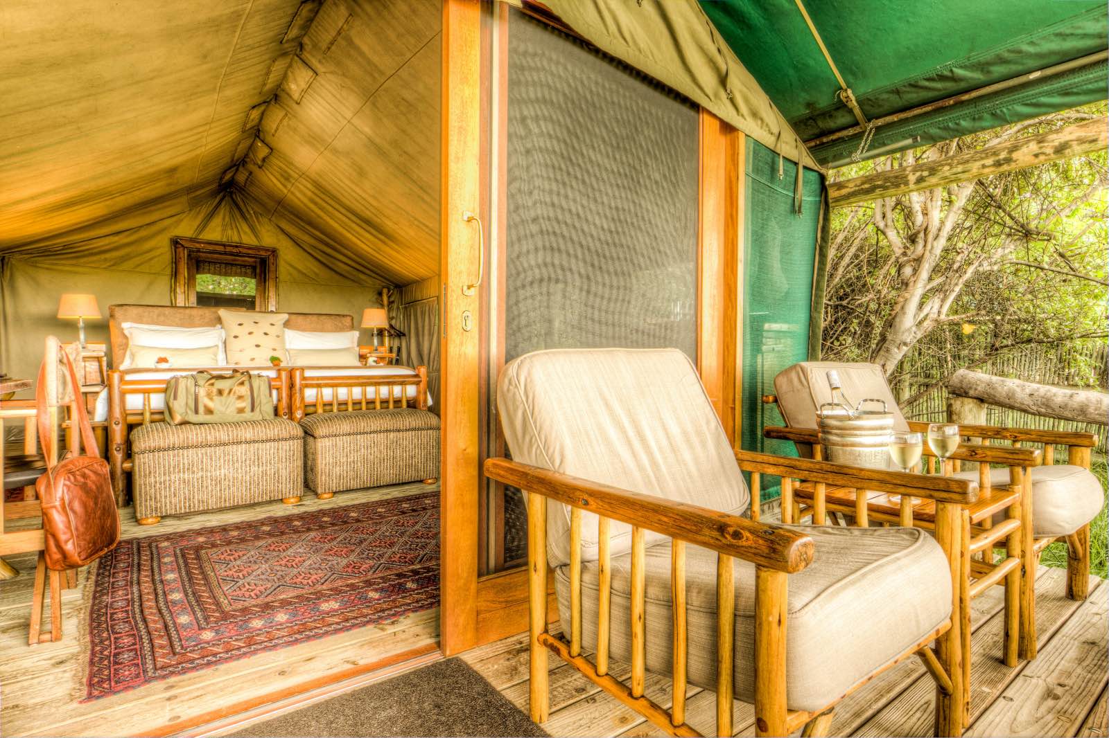 Camp Xakanaxa tented suite with balcony