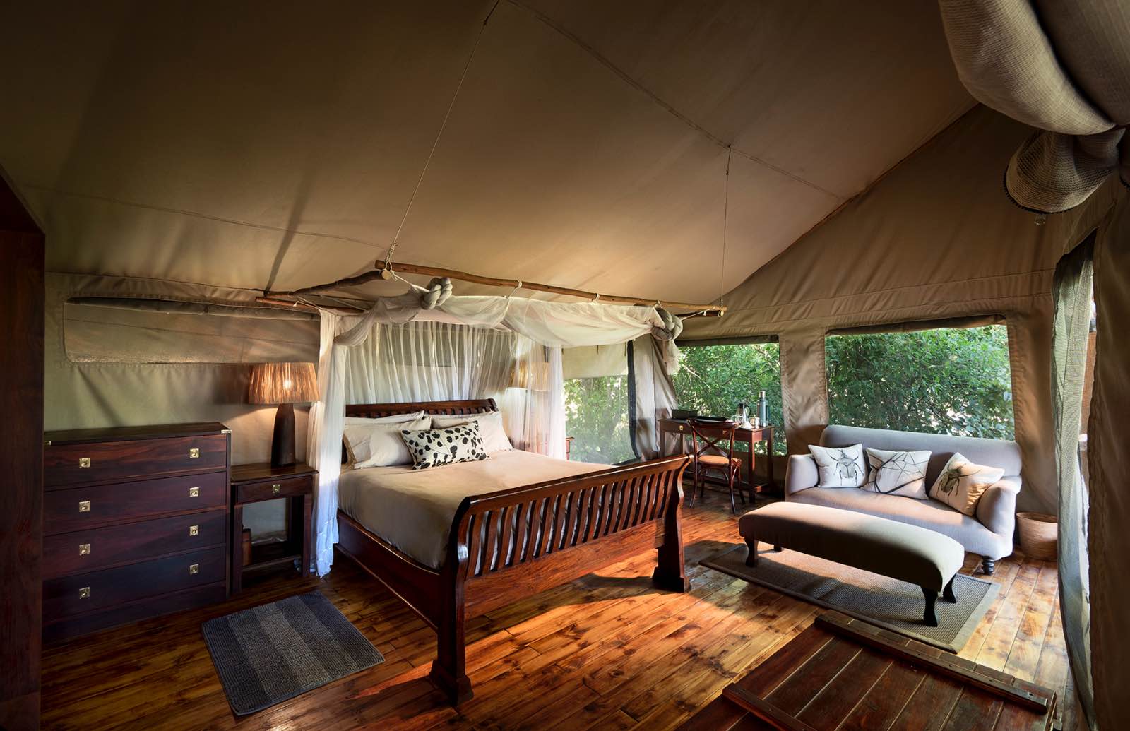 Spacious tent interiors - Linyanti Bush Camp