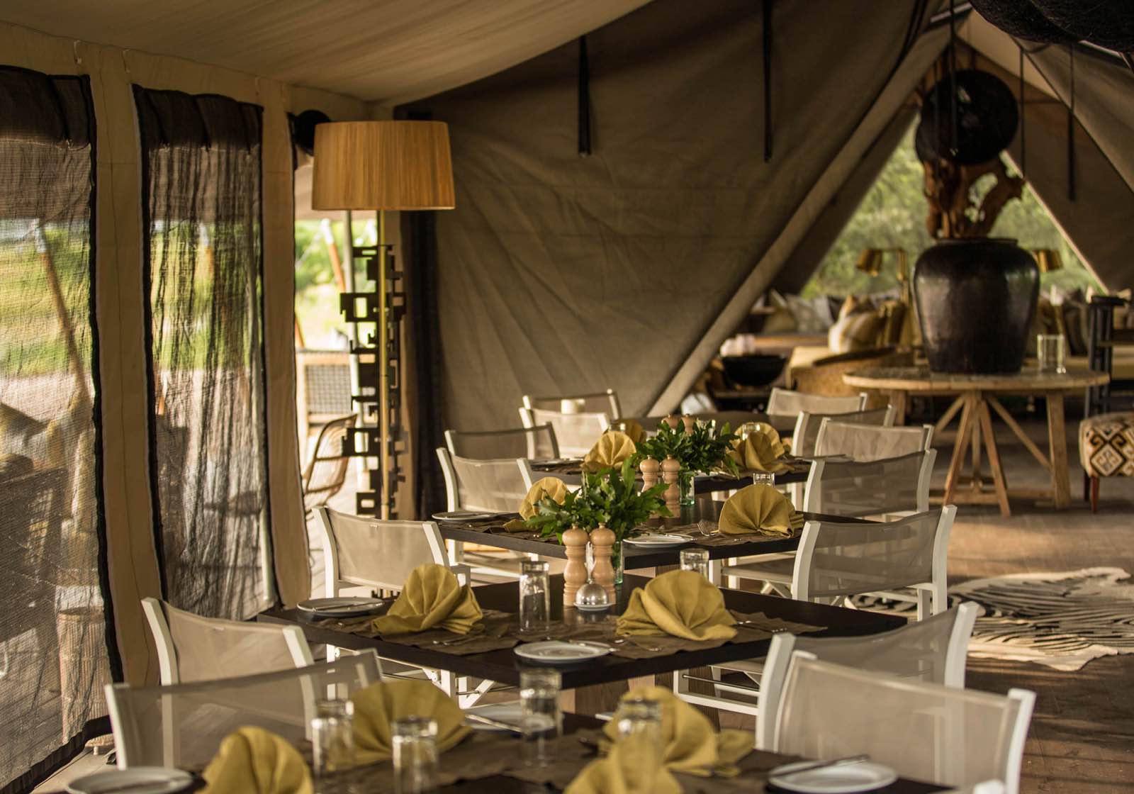 Gomoti Plains Camp sophisticated dining