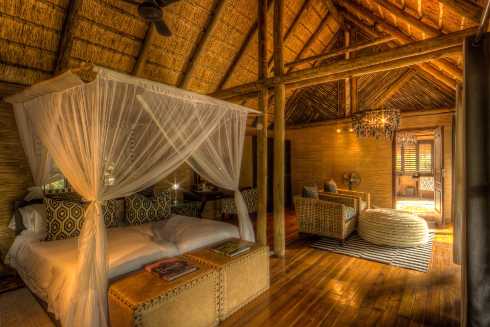 Spacious room interiors at Savute Safari Lodge