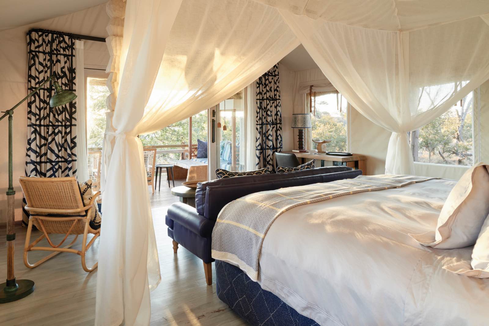 Inside the luxurious rooms at Savute Elephant Lodge