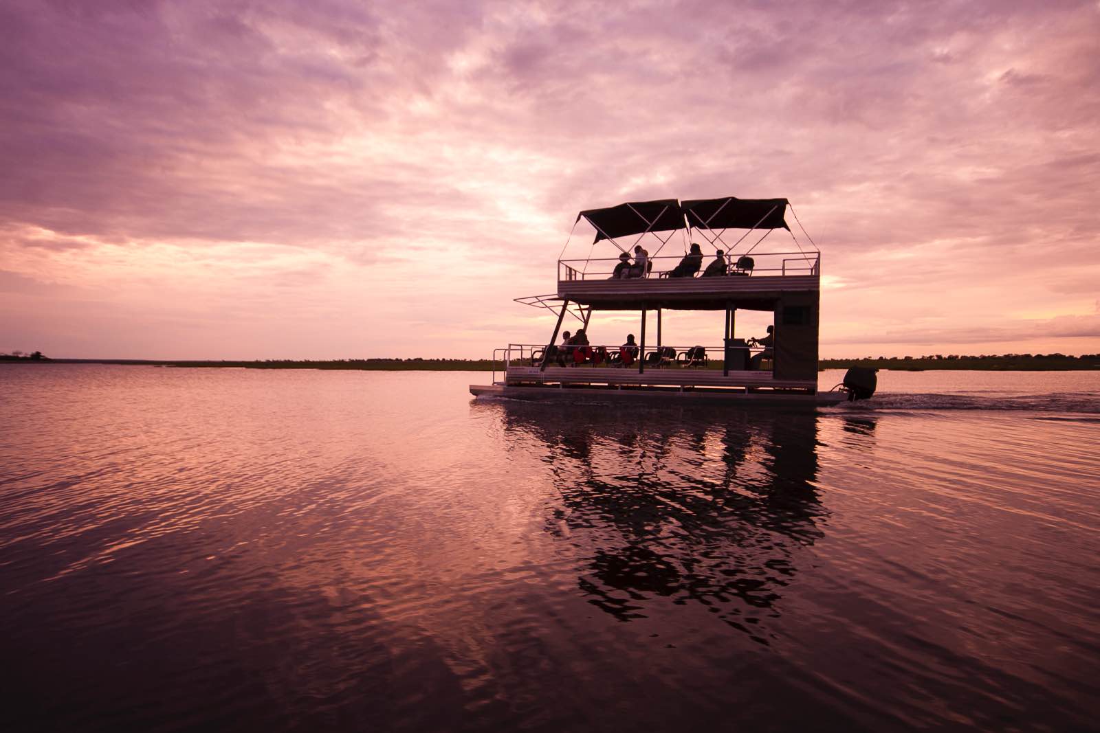 Sunset boat cruise on the Chobe