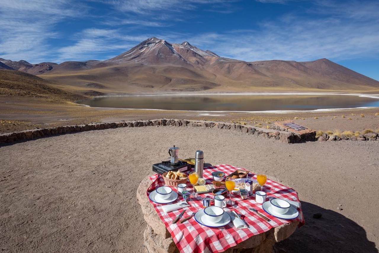 Awasi Atacama picnic on the lunar landscape