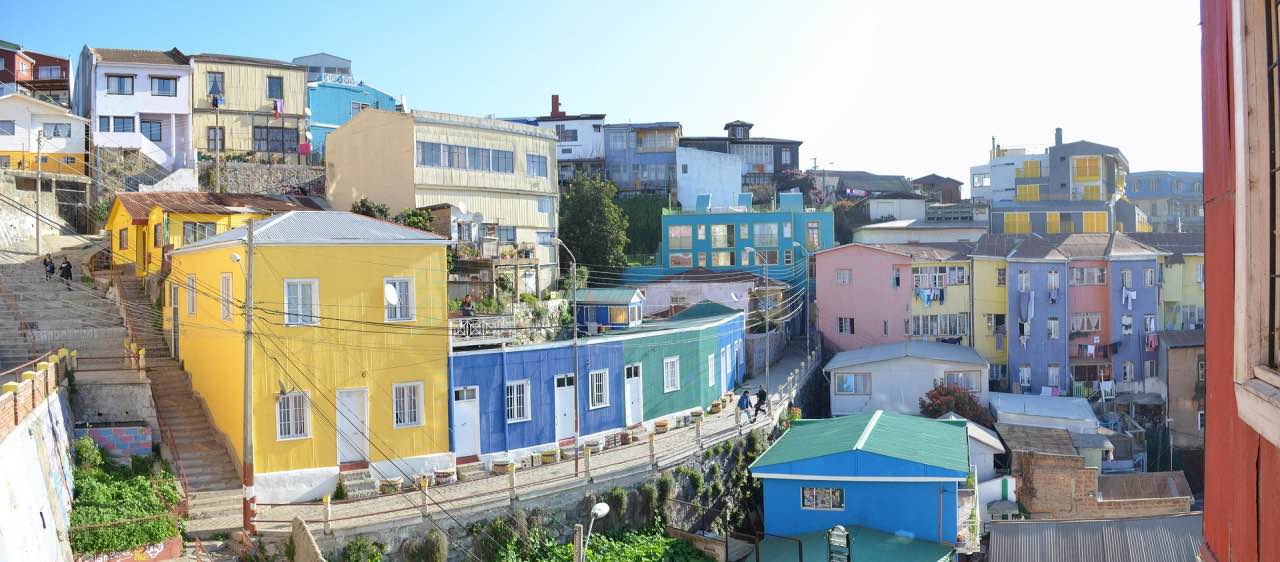 Colourful houses on hills at Valparaiso
