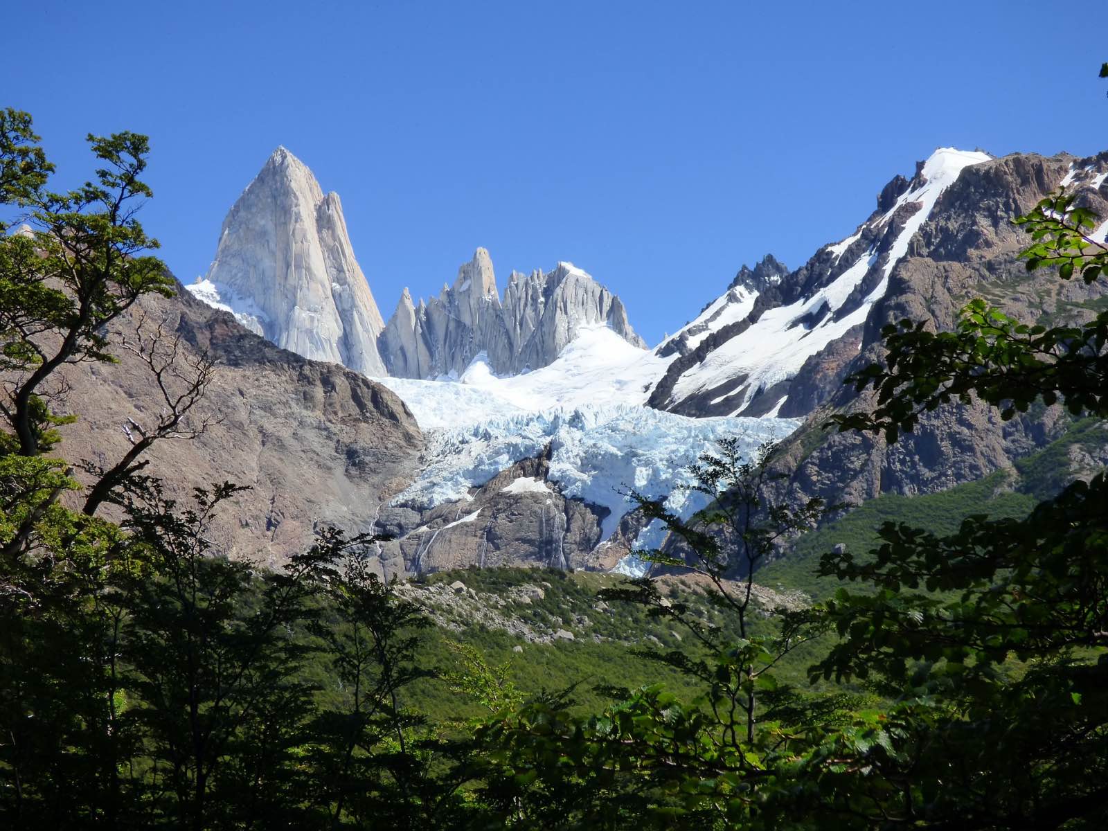 Hiking to the base of Cerro Fitz Roy, an icon of Patagonia Argentina.