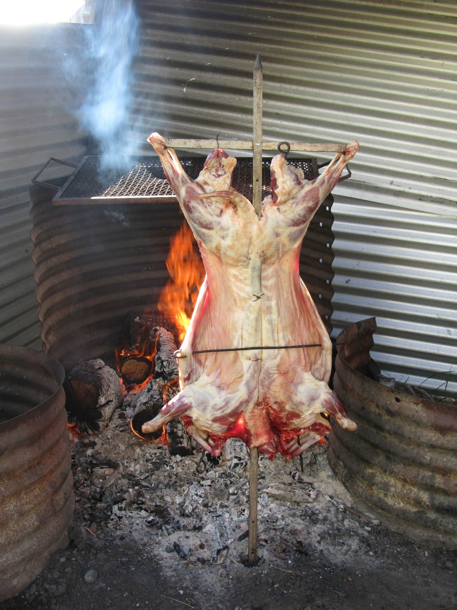 Patagonian barbecue is traditionally a sheep on a rotisserie turning next to hot coals. One for the carnivores!