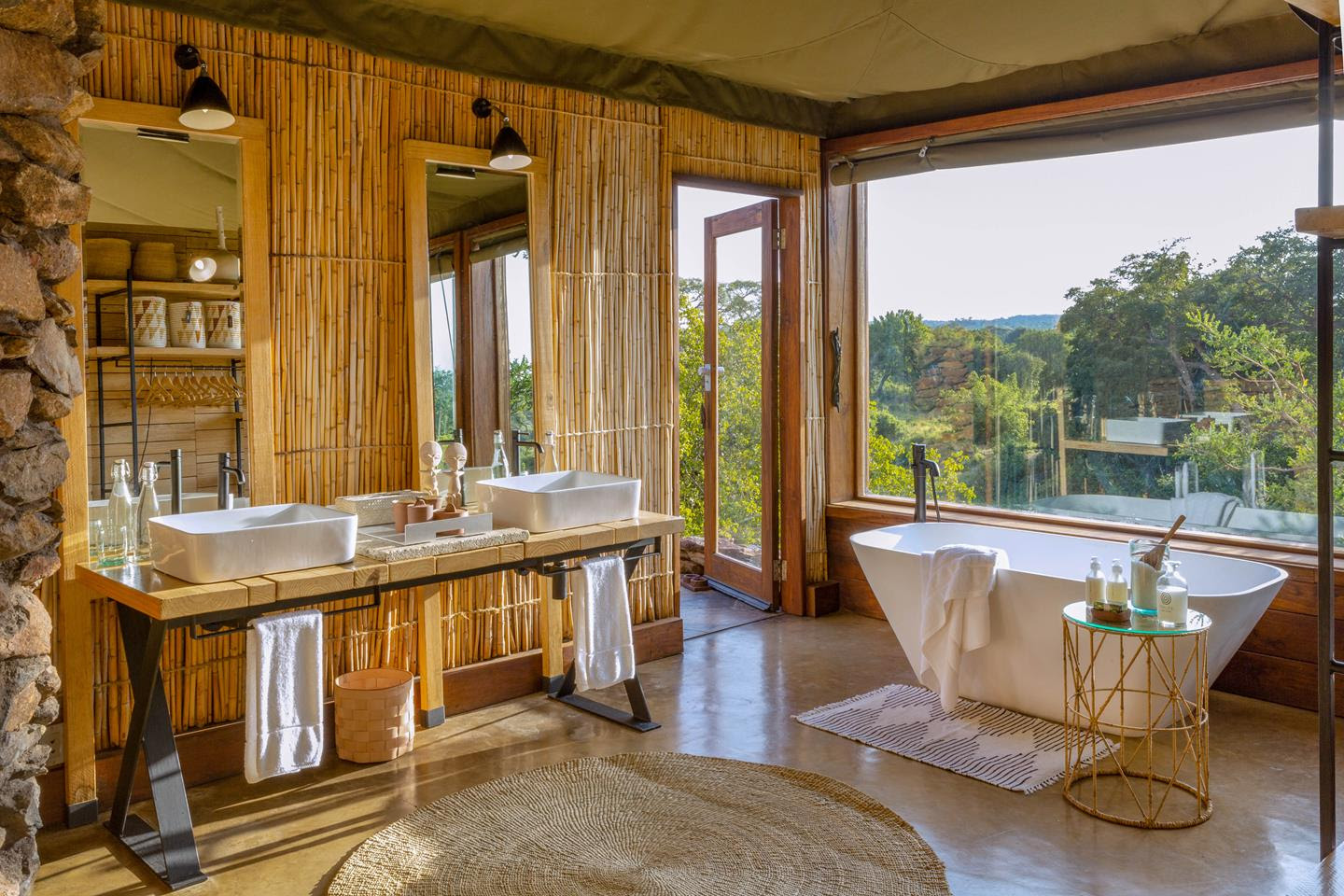Redesigned en suite bathrooms combine natural materials, locally sourced, with sleek Scandinavian design