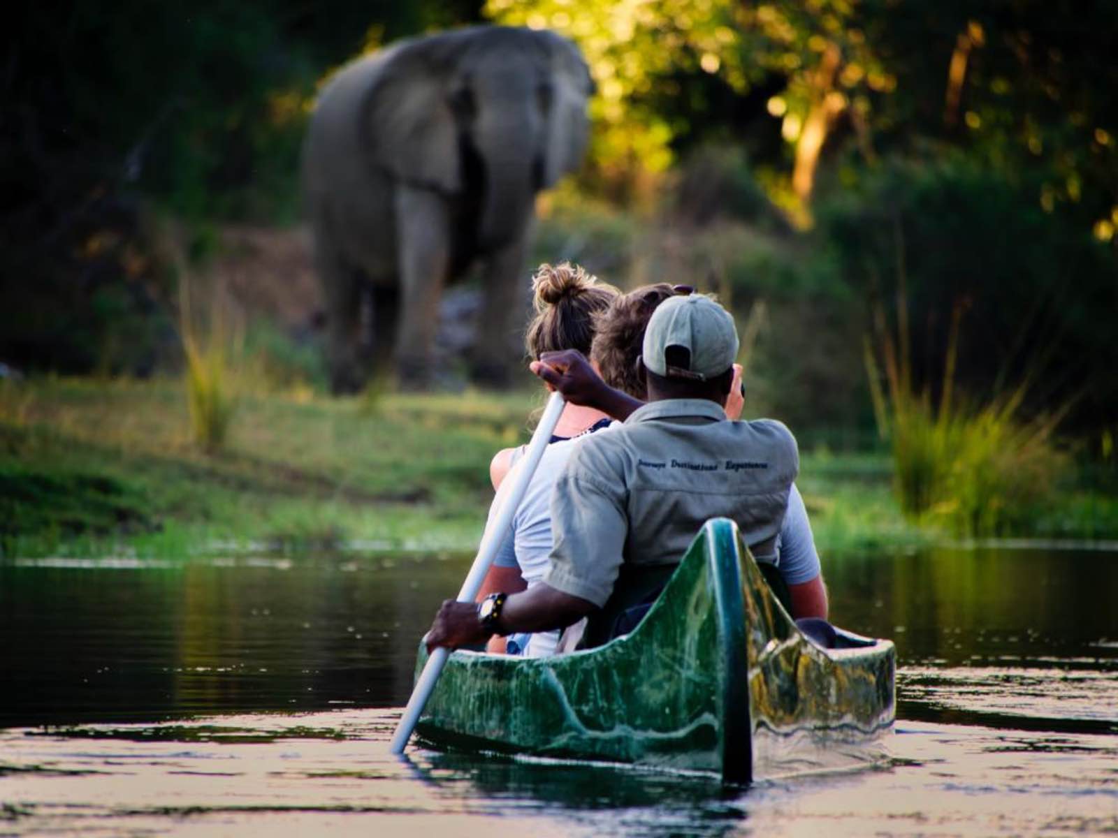 Chongwe River Camp canoe with elephants