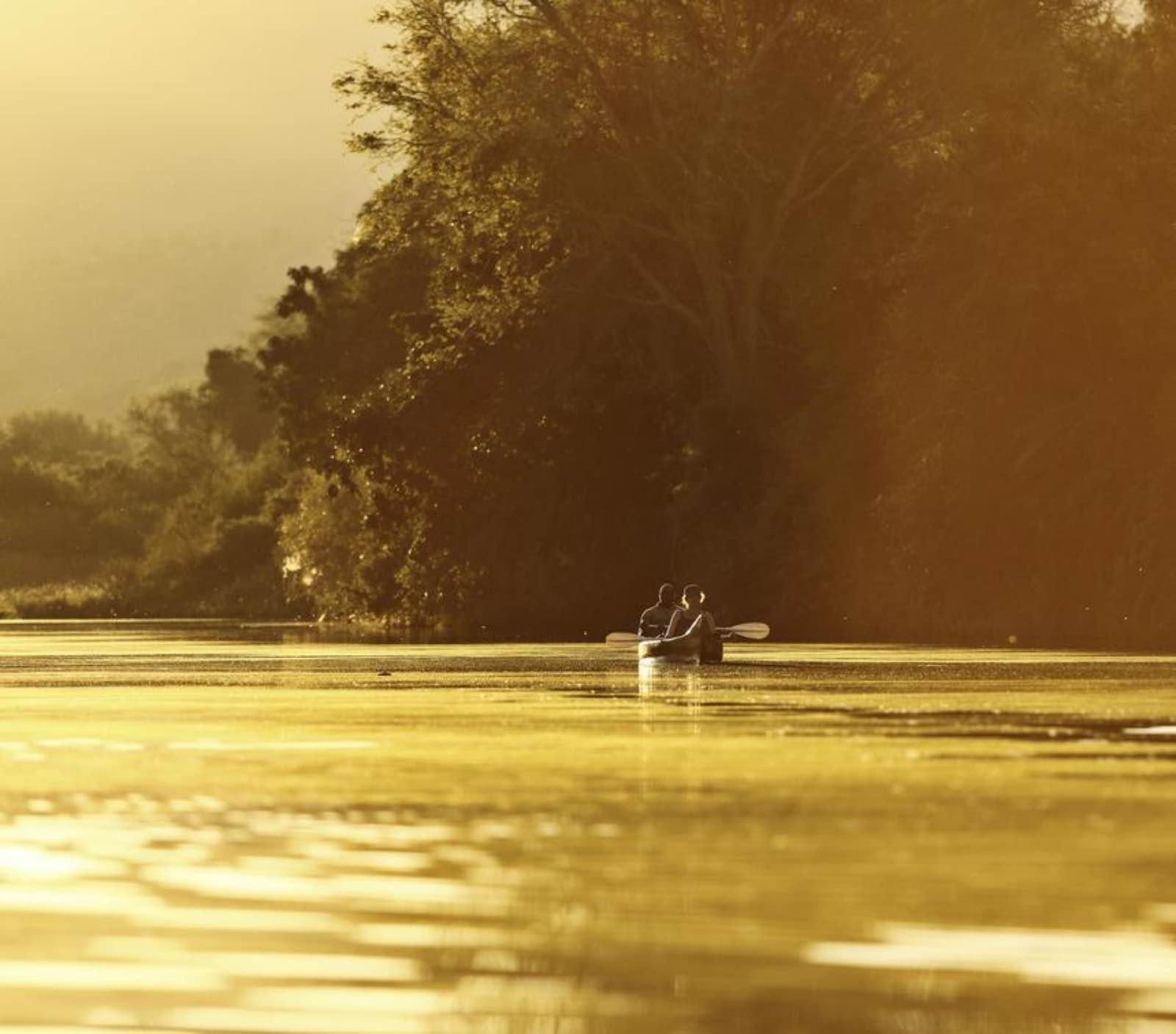 Chongwe canoeing at golden hour