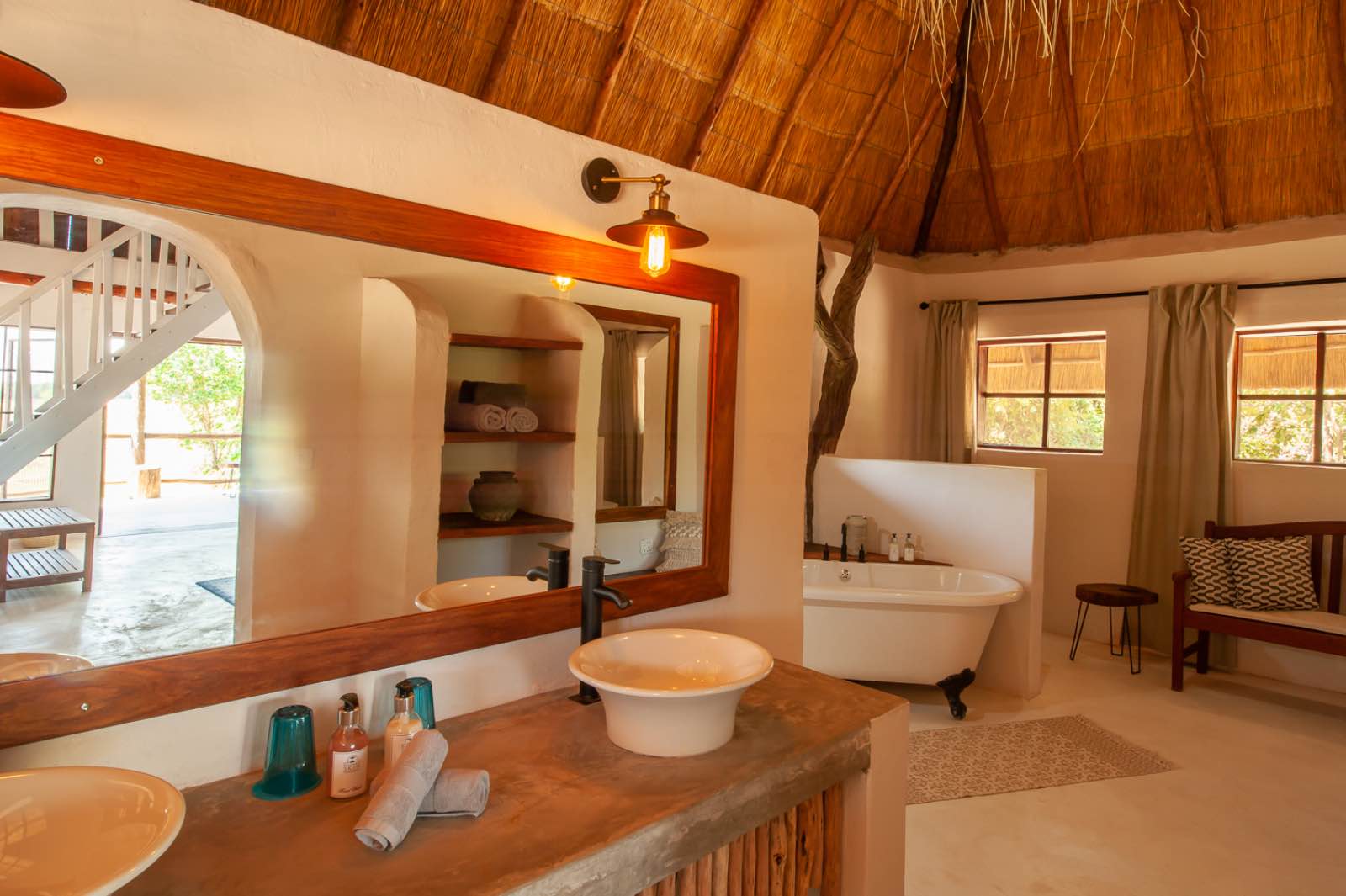 Luxury suite bathroom and free-standing bath tub