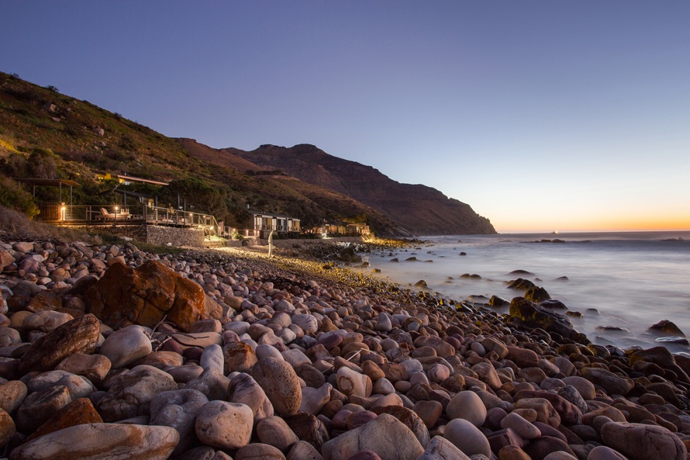 Rocky beach on Cape Town's coast at Tintswalo Atlantic