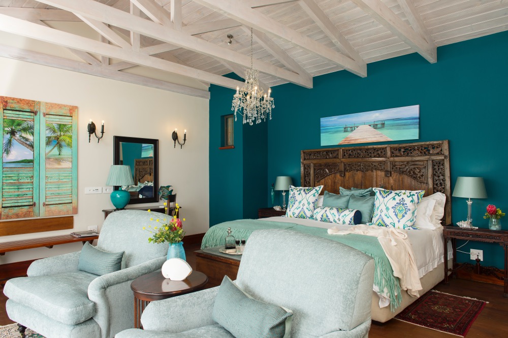 Shades of blue resembling the oceanside location of Tintswalo Atlantic luxury hotel in Cape Town